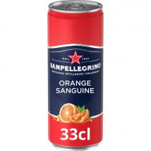 Canette San Pellegrino Aranciata Rossa de format slim - Lot de 24 canettes de 33 cl