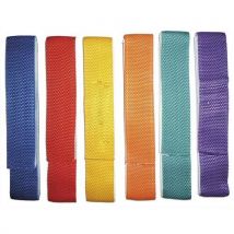 Liens de coordination en tissu - avec bande velcro - 60cm x 4 cm - coloris assortis - lot de 6