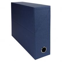 Boîte de transfert Exacompta - en carton rigide recouvert de papier toilé - dos 9 cm - bleu - Lot de 5