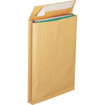 Pochettes kraft armé La Couronne - auto-adhésif - 130 gr - format 280 x 365 26 - à soufflet de 30 - boite de 125
