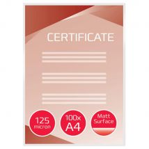 Pochettes de plastification mates GBC A4 - Transparente - Epaisseur : 125 microns par face - Boîte de 100