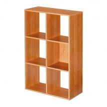 Module bibliothèque multicases classique - 6 cases - aulne