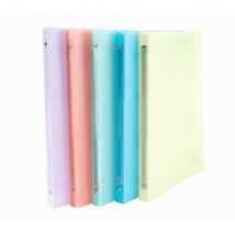 Classeur 4 anneaux Exacompta Chromaline Pastel - en polypropylène - Dos 2 cm - Bleu pastel - Lot de 5