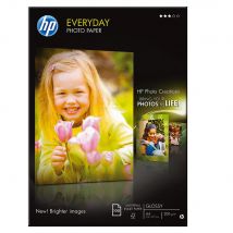 Papier photo brillant HP A4 blanc 200g Everyday pour jet d'encre - boîte de 100 feuilles