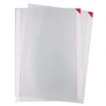 Pochettes d'affichage adhésives DJOIS by Tarifold Kang Easyclic PVC repositionnables A3 - Fermeture coin magnétique Rouge - Lot de 2