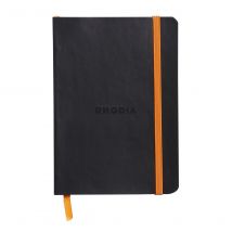Carnet souple Rhodiarama A6 - 10,5 x 14,8 cm - 144 pages lignées de 90 g/m² - couverture noire
