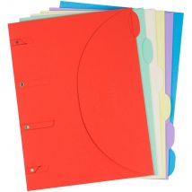 Chemise de classement Tarifold Smartfolder A4 perforée en carton - Assortis - lot de 6