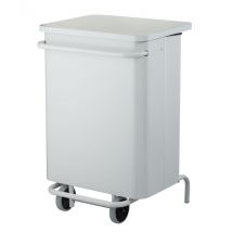 Poubelle à pédale mobile Collecroule Carène - 70 litres - blanc