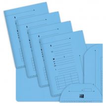 Chemise sous-dossier 2 rabats en carte - capacité 200 feuilles A4- bleu pastel - paquet 25 unités