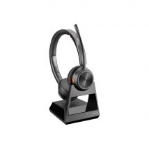 Casque sans fil professionnel Plantronic Savi 7220 pour téléphone fixe - 2 écouteurs - Micro anti-bruit - Noir
