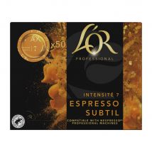 Espresso subtil capsule disc de café L'Or Professional - pour machine compatible Nespresso Pro - intensité : 7 - boîte de 50