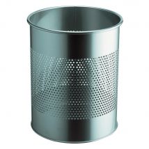 Corbeille à papier métal ajourée - 15 litres - argent