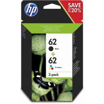 Pack HP 62 N9J71AE - cartouche noir + cartouche tricolore