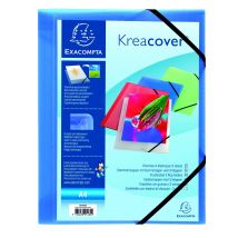 Chemise Personnalisable 1 Face À Élastique Exacompta Kreacover - Polypropylène - Bleu Transparent - Lot De 25