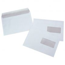 Enveloppe blanche C5 - 162 x 229 mm 80g avec fenêtre - bande autoadhésive - paquet 500 unités