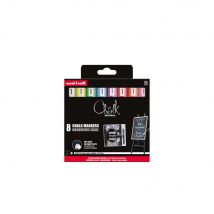 Marqueur à craie PWE-5M - encre non permanente - pointe ogive de 1,8 à 2,5 mm - couleurs assorties - paquet 8 unités