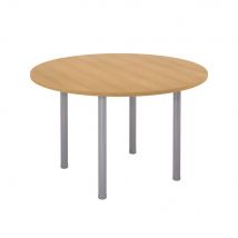 Table Modulaire ronde - pied tubulaire aluminium - plateau hêtre