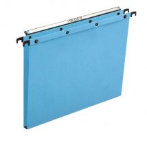 Dossier suspendu Ultimate pour tiroirs - en kraft - boutons-pression - fond U 15 mm - bleu
