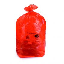 Sac poubelle 110 L rouge pour tri sélectif en plastique recyclé 36 microns - Carton de 250