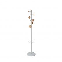 Porte-manteau Music - 6 patères - blanc bois/métal