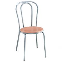 Chaise collectivités Bistrot - bois - hêtre - pieds métal - alu - Lot de 4