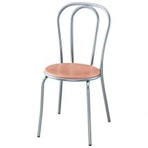 Chaise collectivités Bistrot - bois - hêtre - pieds métal - alu - Lot de 4