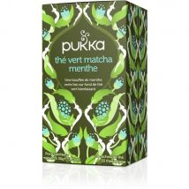 Boisson Au Thé Vert Matcha Menthe Biologique Et Équitable - Menthe Verte - Thé Vert - Thé Sencha - Boîte De 20 Sachets Emballés Individuellement -