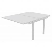 Bureau bench 2 postes Osmose suivant L120 x P163 cm Plateaux Blanc Pieds métal Blanc
