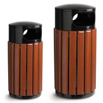 Corbeille extérieure Rossignol ronde en bois - 60l