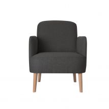 Fauteuil d'accueil Brooks - pieds hêtre - tissu anthracite