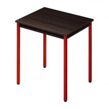 Table polyvalente rectangle - L 70 x P 60 cm - plateau noir - pieds rouges