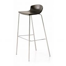Tabouret haut de restauration Nelo - assise polypropylène - noir - Lot de 4