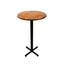 Table mange-debout Brown H115cm plateau rond 70cm Colorado - Pied central Noir
