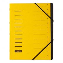 Trieur à élastiques en carte Pagna - 12 divisions - Jaune