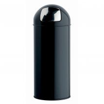 Poubelle Rossignol Push avec couvercle à trappe en métal - 45 L - D 31, H 77,5 cm - noir