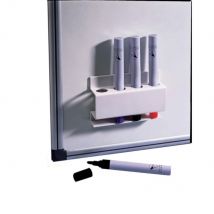Porte-marqueurs magnétique rectangulaire Nobo - 12,1 x 8,6 x 3,8 cm - blanc