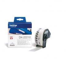 Ruban continu Brother DK22210 pour imprimante QL - support papier adhésif 29mmx30m - Noir sur blanc