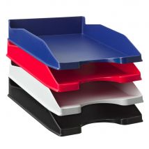 Bac À Courrier A4 Mondoffice - En Polystyrène Recyclé - Rouge Opaque - Lot De 6