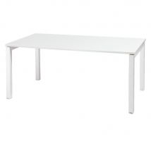 Bureau Java - 160 x 80 cm - plateau blanc - piètement arche blanc