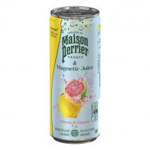 Eau minérale gazeuse aux jus de Citron et de Goyave Perrier & Juice - Canette slim 33 cl - Lot de 24