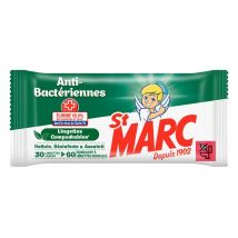 Lingettes nettoyantes antibactériennes St Marc - Paquet de 30 extra-larges - Lot de 2