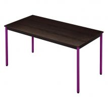 Table Modulaire Domino rectangle - L 120 x P 60 cm - plateau noir - pieds prune