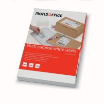 Étiquettes Multi-usages Mondoffice Adhésion Permanente - Coins Arrondis - 99 x 139 Mm - Blanc