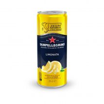 Jus pétillant aromatisé citron à base de concentré San Pellegrino - canette de 33 cl - Lot de 24