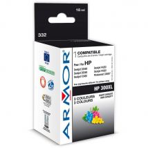 Cartouche jet d'encre Armor compatible HP 300XL - cyan, magenta, jaune
