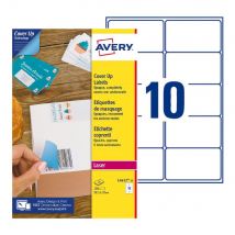 Étiquettes de masquage permanentes L4610 Avery - pour imprimante laser - opaques - 99,1 x 57 mm - blanc - 250 étiquettes par boîte