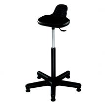 Tabouret assis-debout polyuréthane sur patins - noir - 54-80 cm de hauteur