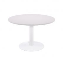 Table Modulaire ronde - piètement tulipe blanc - plateau blanc