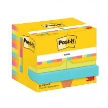 Notes repositionnables Post-it Poptimistic 38 x 51 mm coloris assorties - 12 blocs de 100 feuilles