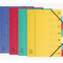 Trieur Exacompta à élastiques Harmonika - 7 divisions - assortis - Lot de 4